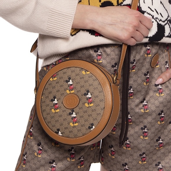 Gucci Pre-owned Disney GG Supreme Mickey Mouse Round Crossbody Bag